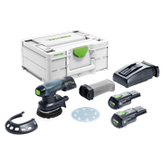 Ponceuse excentrique hybride FESTOOL ETSC 125 3,1 I-Plus 125mm, 18V, avec deux batteries 3.1 Ah et un chargeur